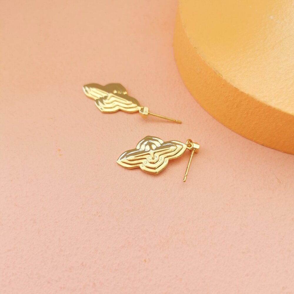 Kendra Scott - Abbie Gold Metal Drop Earrings - NEW - Picture 2 of 4